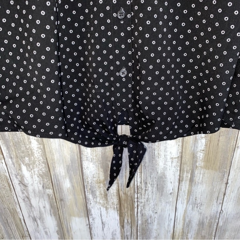 Talbots Black Dot Button Down - Picture 3 of 5